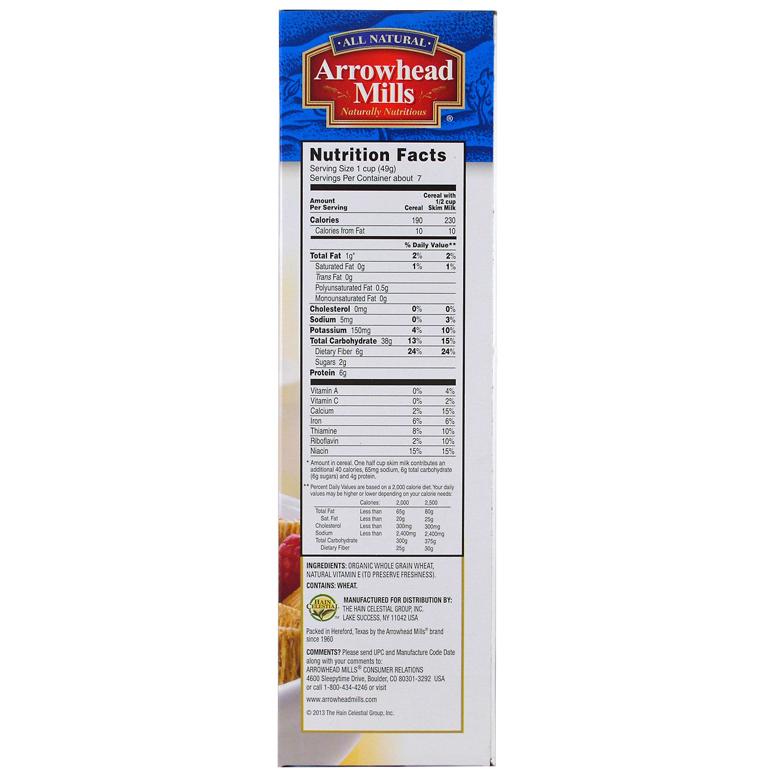 Arrowhead Mills, Trigo Triturado, Ceral Tamanho Mordida, 12 oz (340 g) - Imagem 2