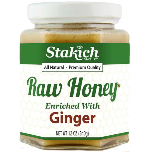 Stakich Enriched Raw Mel, Gengibre - 12 oz