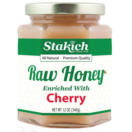 Stakich Enriched Raw Mel, cereja - 12 oz