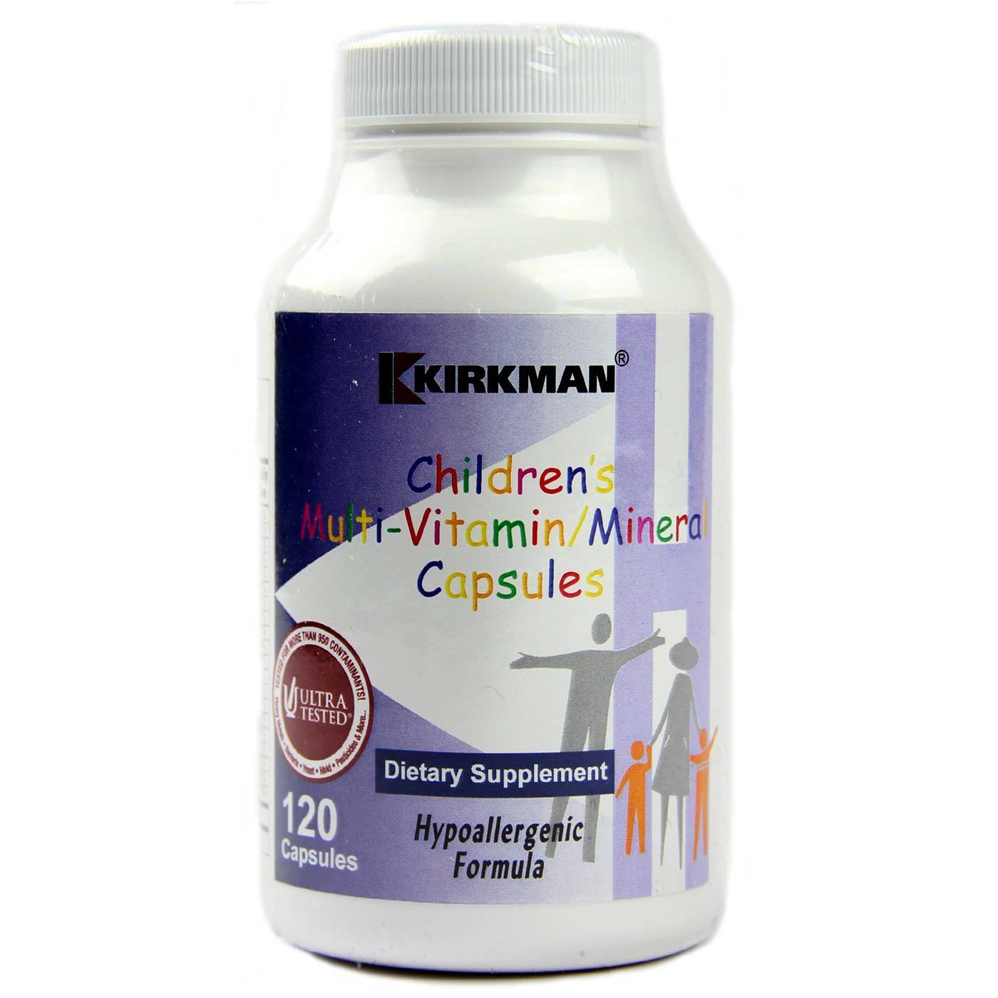 Kirkman Labs Multivitamínico para Crianças and Mineral, Hipoalergênico - 120 Cápsulas Vegetarianas