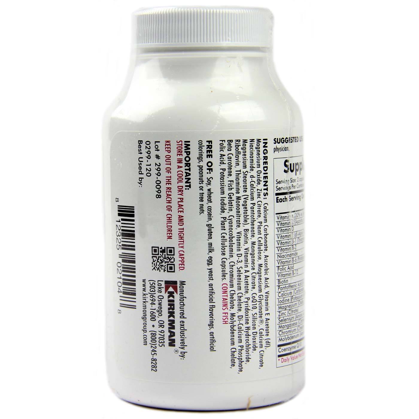Kirkman Labs Multivitamínico para Crianças and Mineral, Hipoalergênico - 120 Cápsulas Vegetarianas - Imagem 3