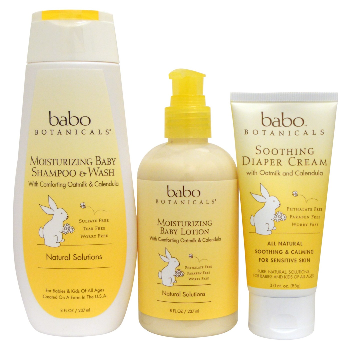 Babo Botanicals Newborn Essentials Set, Calendula De Oatmilk - 3 Piece Kit - Imagem 2