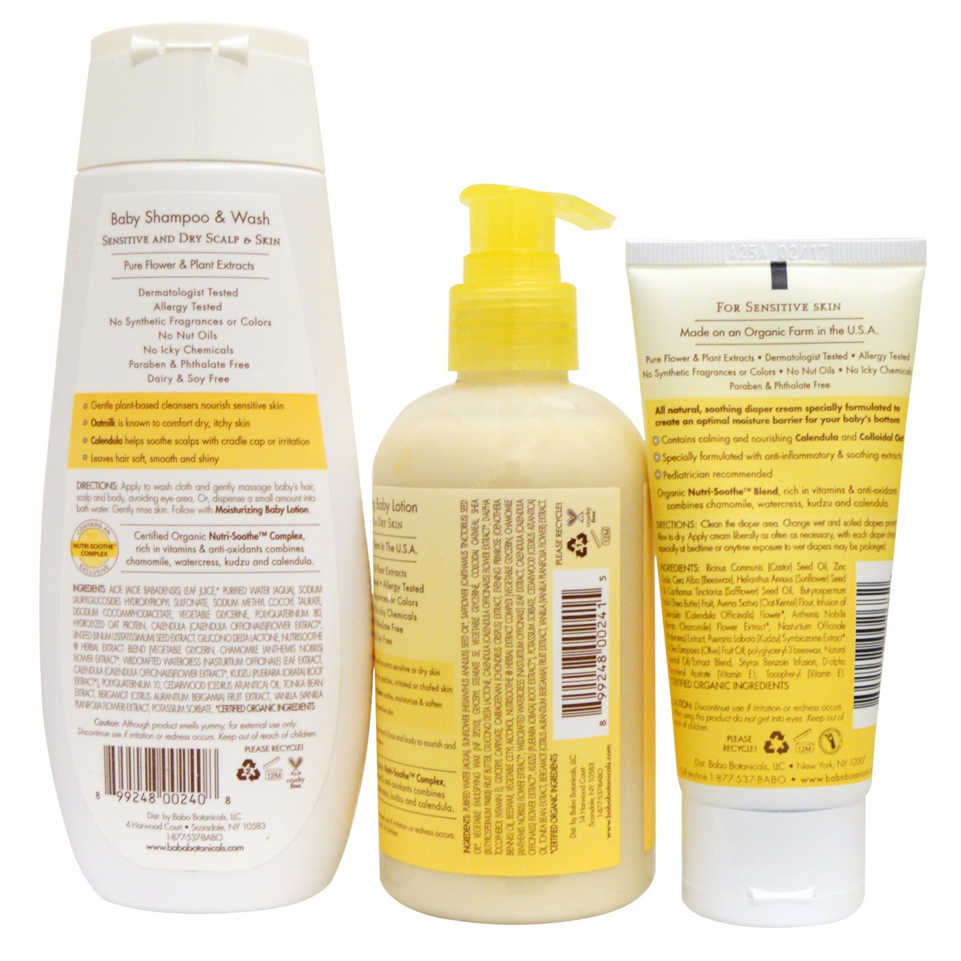 Babo Botanicals Newborn Essentials Set, Calendula De Oatmilk - 3 Piece Kit - Imagem 3