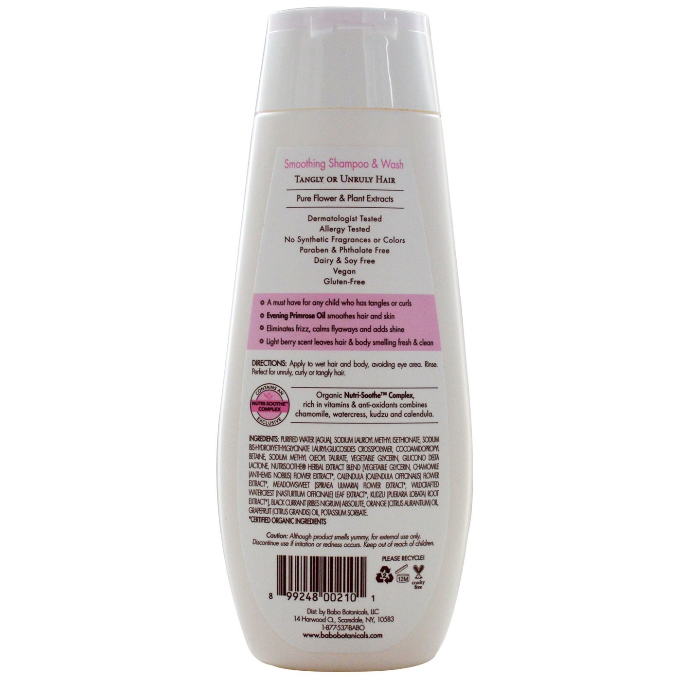 Babo Botanicals Bebê Xampu & Wash, baga - Smoothing - 8 oz - Imagem 2