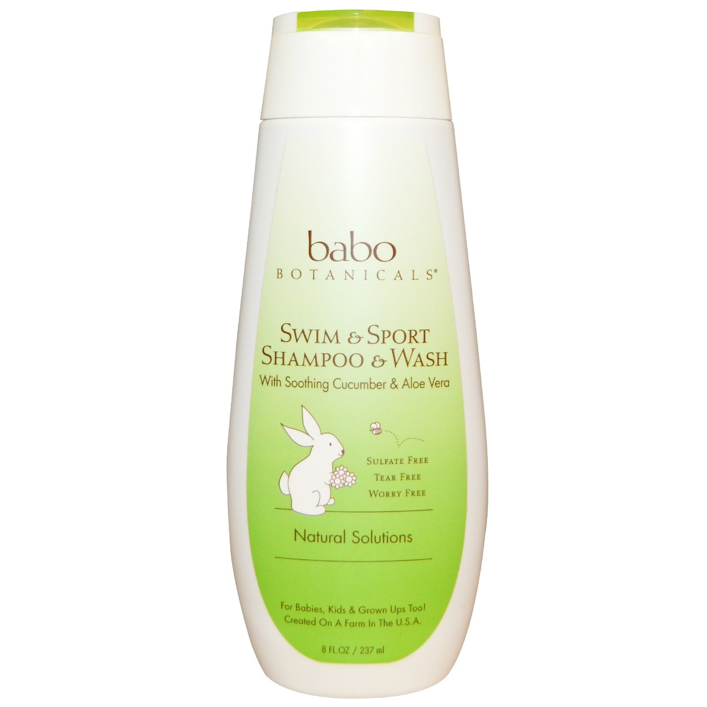 Babo Botanicals Bebê Xampu and Wash, Pepino - Swim and Sport - 8 oz