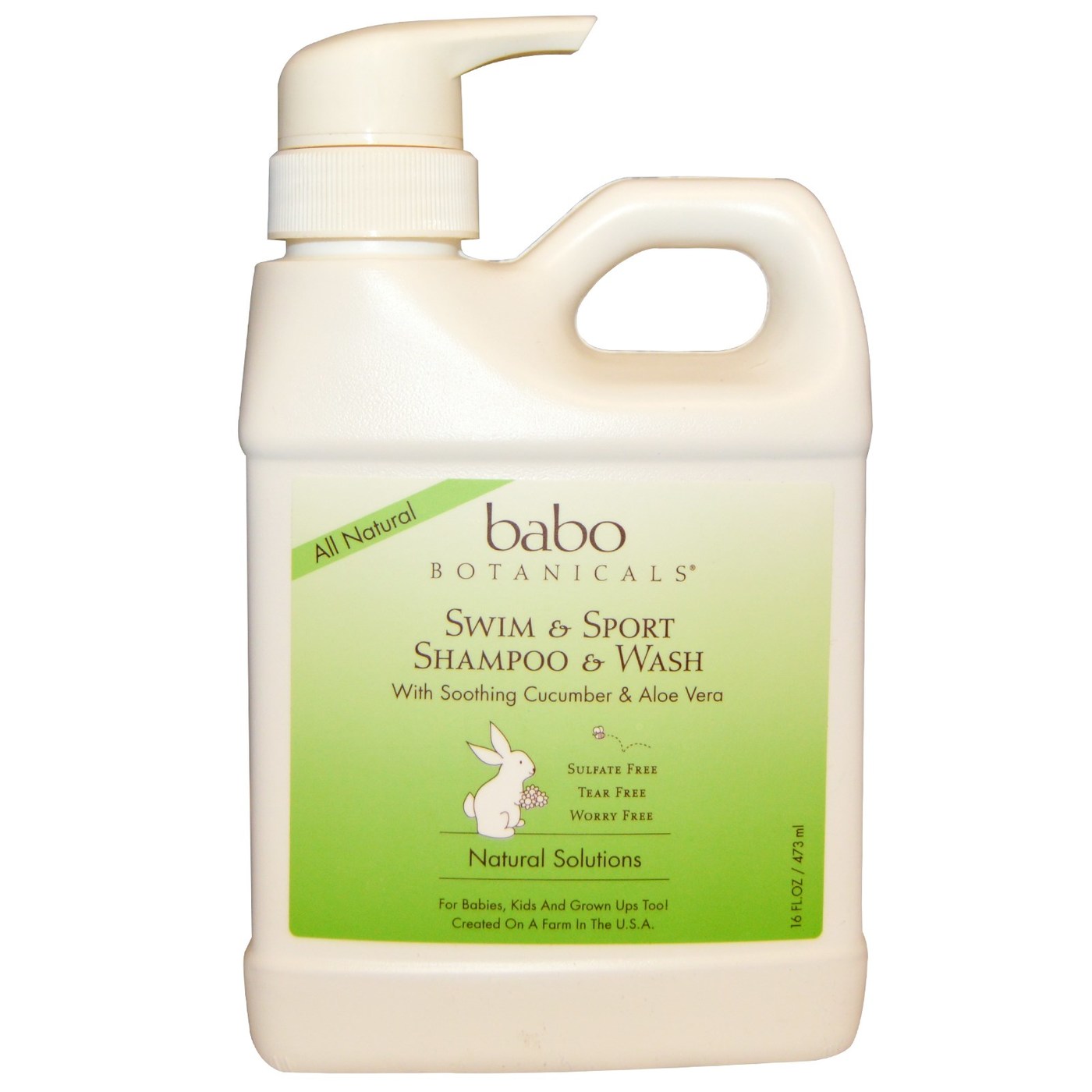 Babo Botanicals Bebê Xampu and Wash, Pepino - Swim and Sport - 16 oz