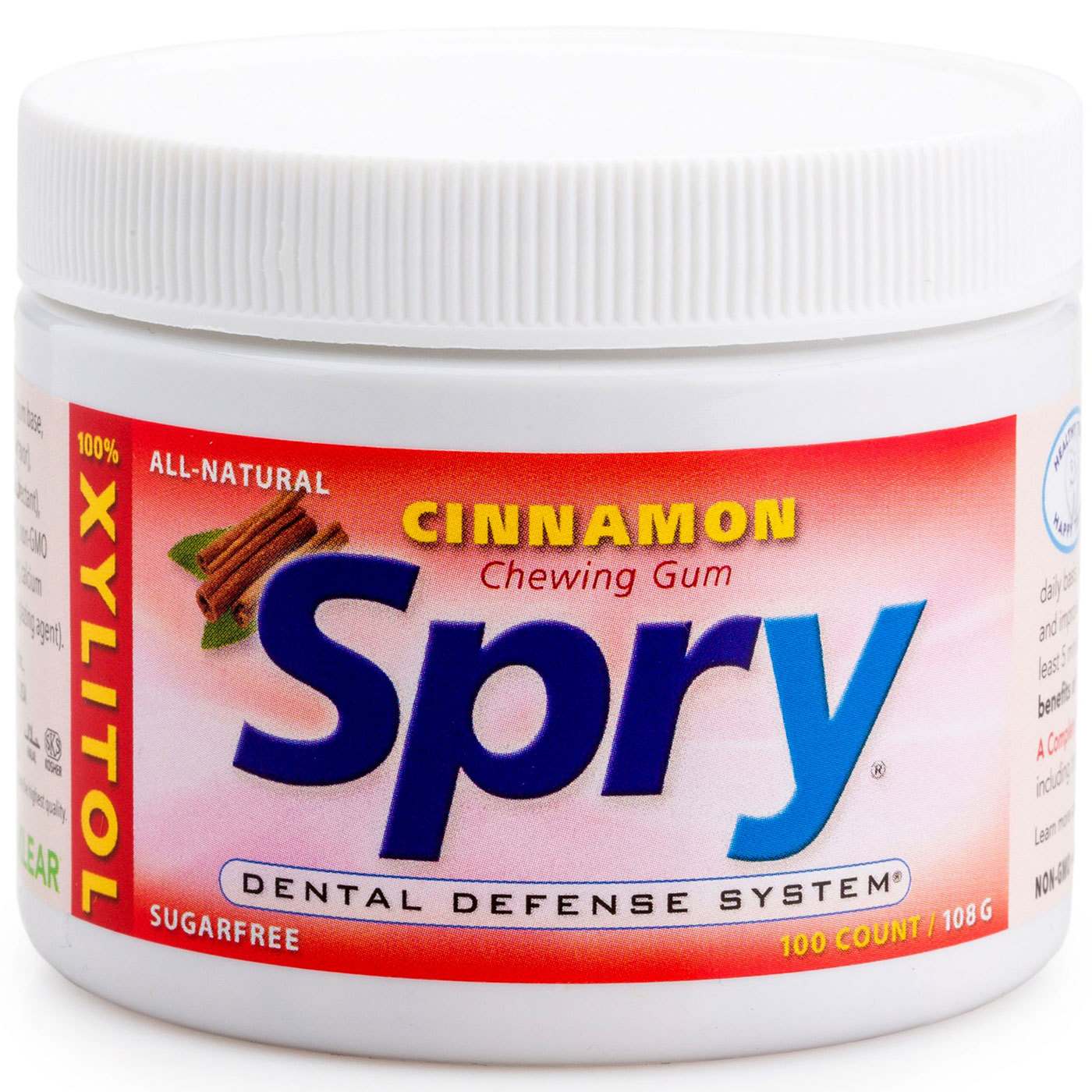 Xlear Spry Chewing Gum, Canela - 100 Count