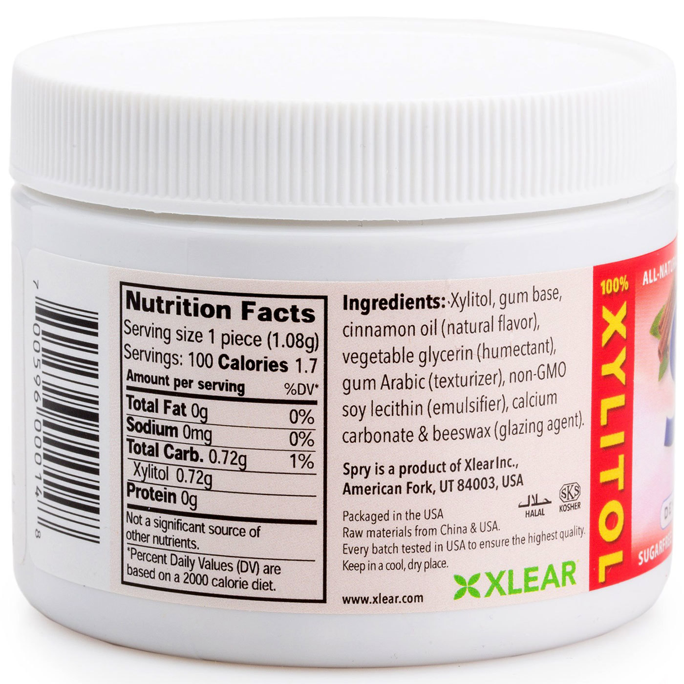 Xlear Spry Chewing Gum, Canela - 100 Count - Imagem 2