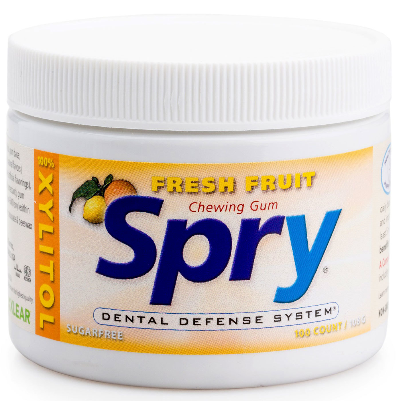 Xlear Spry Chewing Gum, Fruta fresca - 100 Count