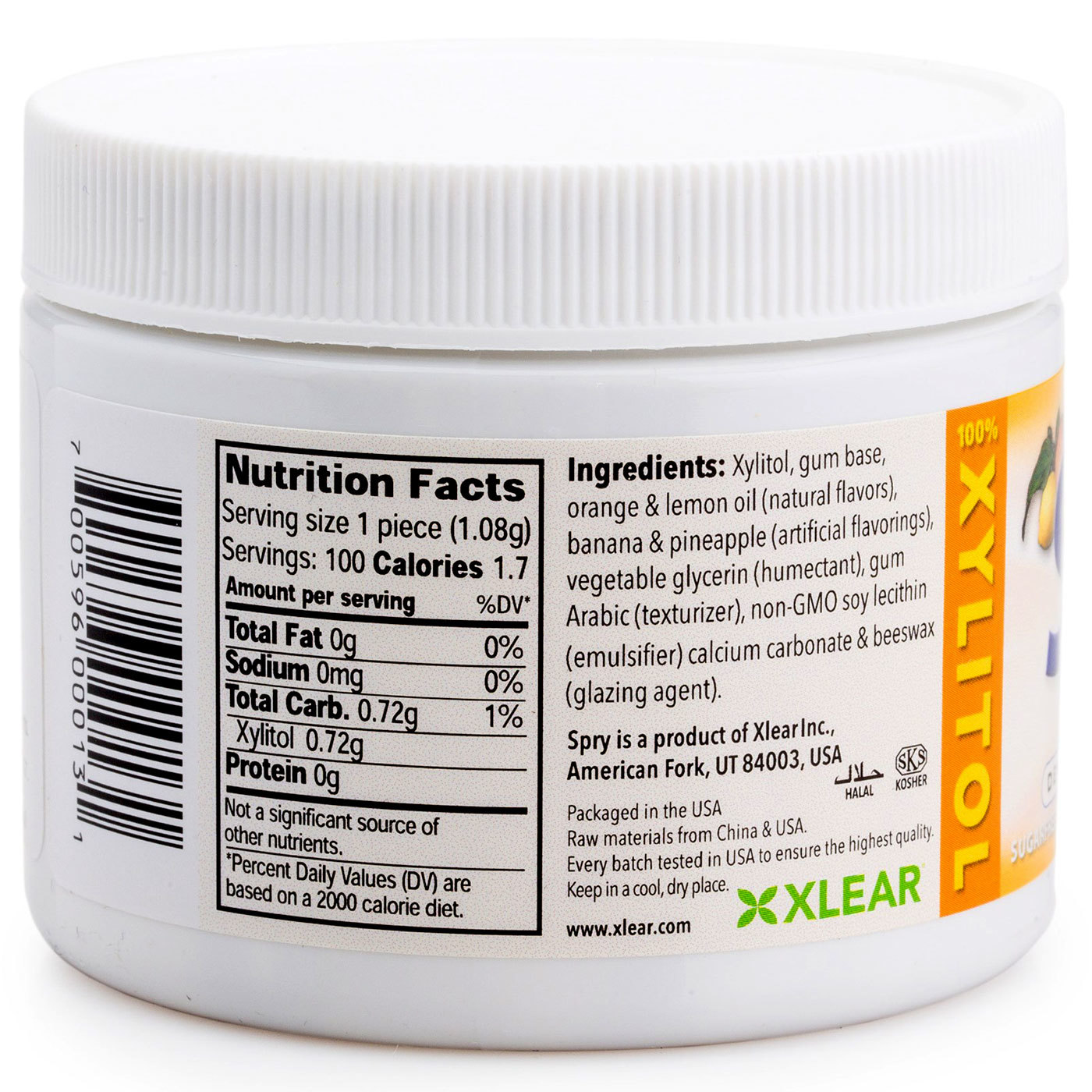 Xlear Spry Chewing Gum, Fruta fresca - 100 Count - Imagem 2