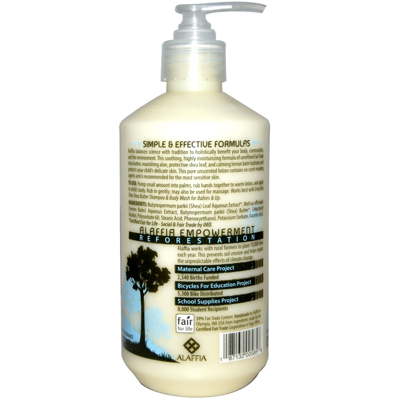 Alaffia Shea Bebê Lotion, Gentilmente sem sabor - 16 oz - Imagem 2