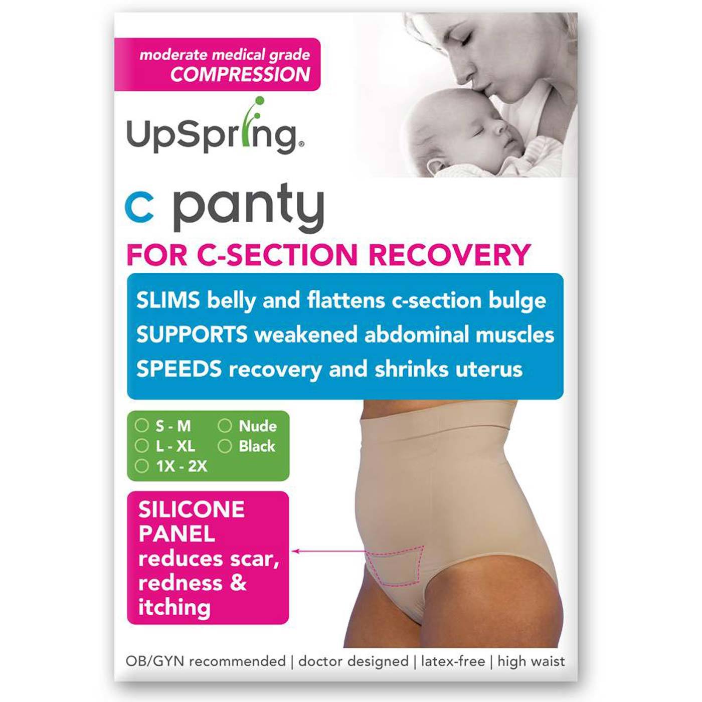 UpSpring High Waist Incision Care C-Panty, Nu - L/XL (size 10-16)