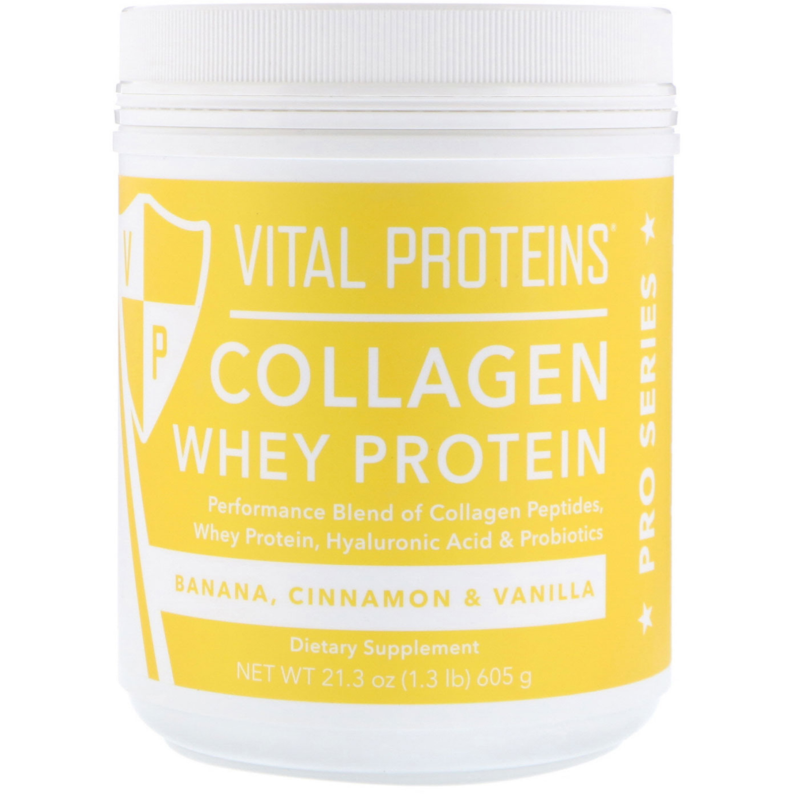 Vital Proteins, Collagen Whey Protein, Banana, Cinnamon & Vanilla, 21.3 oz (605 g)