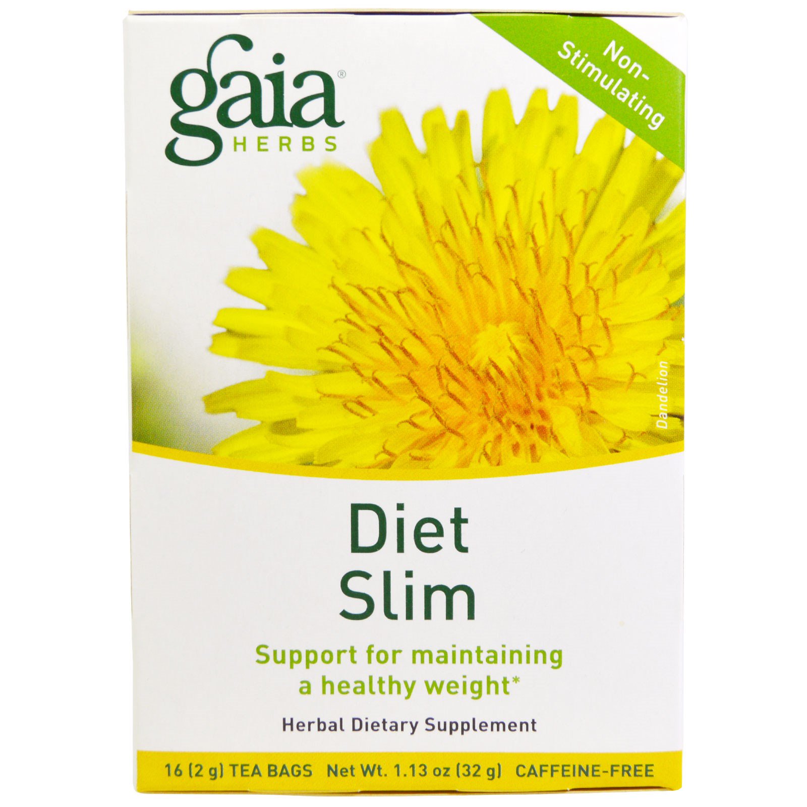 Gaia Herbs, Diet Slim, Sem Cafeína, 16 Sachês, 1.13 oz (32 g)