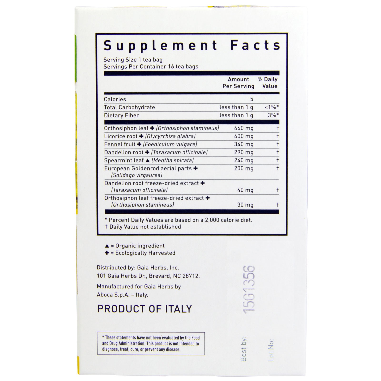 Gaia Herbs, Diet Slim, Sem Cafeína, 16 Sachês, 1.13 oz (32 g) - Imagem 2