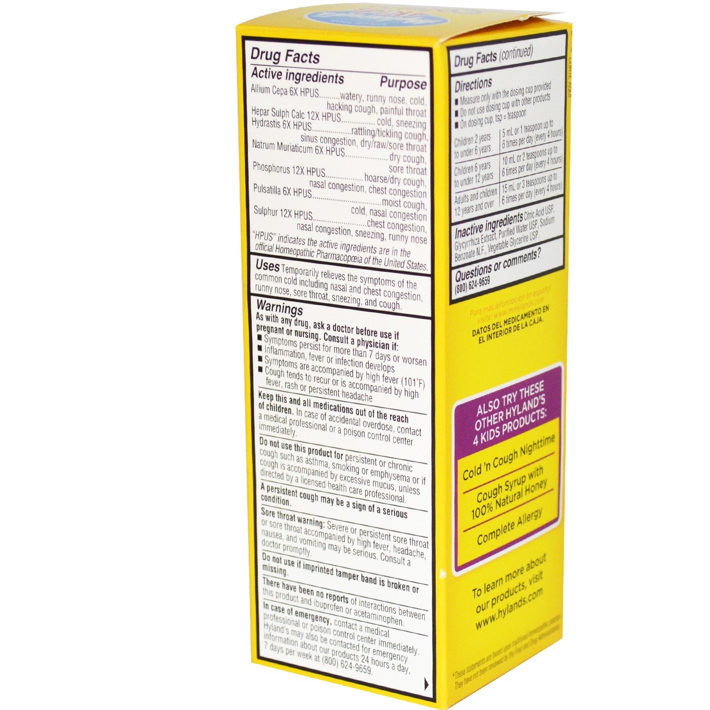 Hyland's N Tosse 4 fl oz 4 Kids Fria ' - Imagem 2