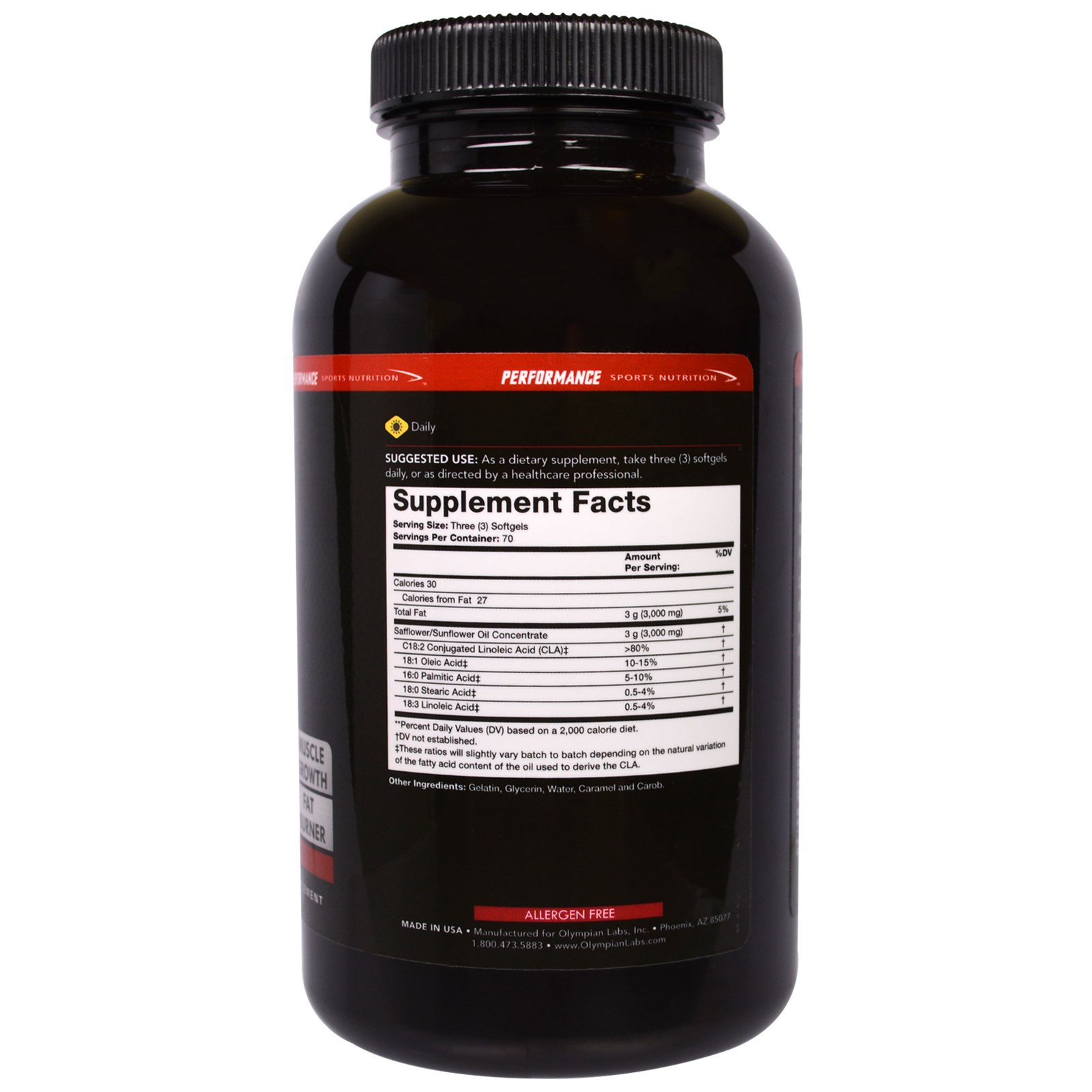 Olympian Labs Inc., CLA, 3000 mg, 210 Cápsulas Gelatinosas - Imagem 2