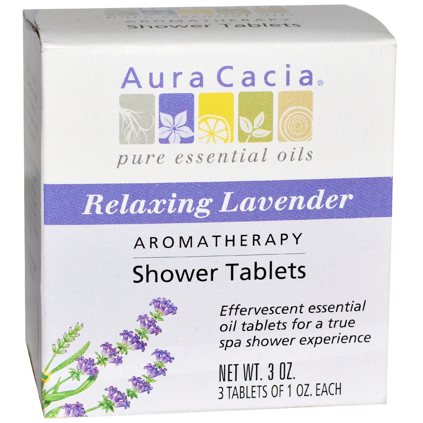 Aura Cacia Lavender Shower Tabletes Lavender 3 PK