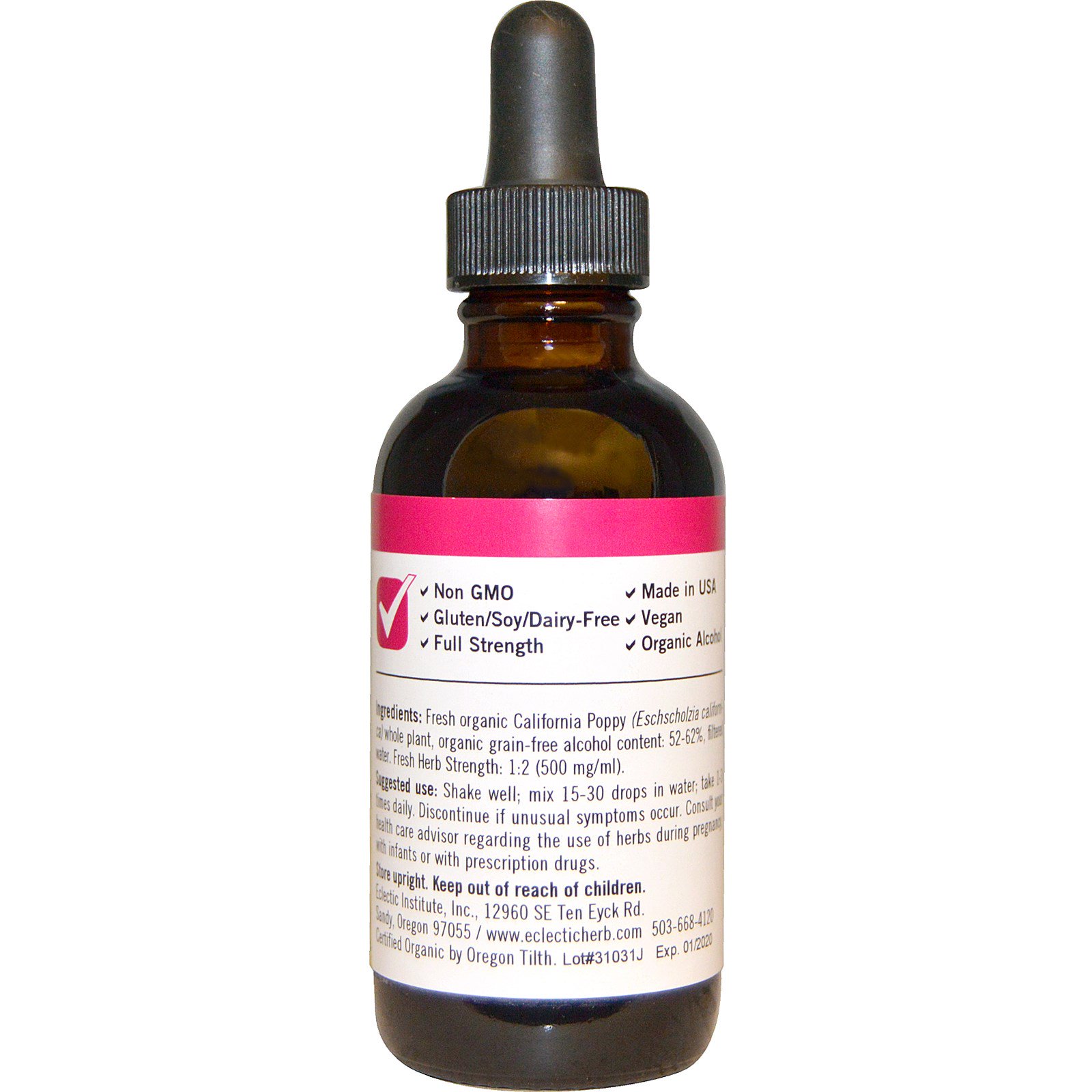 Eclectic Institute, Papoula da Califórnia, Orgânica, 2 fl oz (60 ml) - Imagem 2