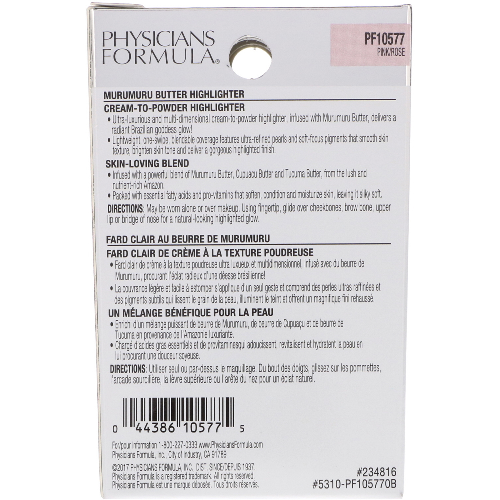 Physician's Formula, Inc., Butter Highlighter, Cream to Powder Highlighter, Pink, 0.17 oz (5 g) - Imagem 3