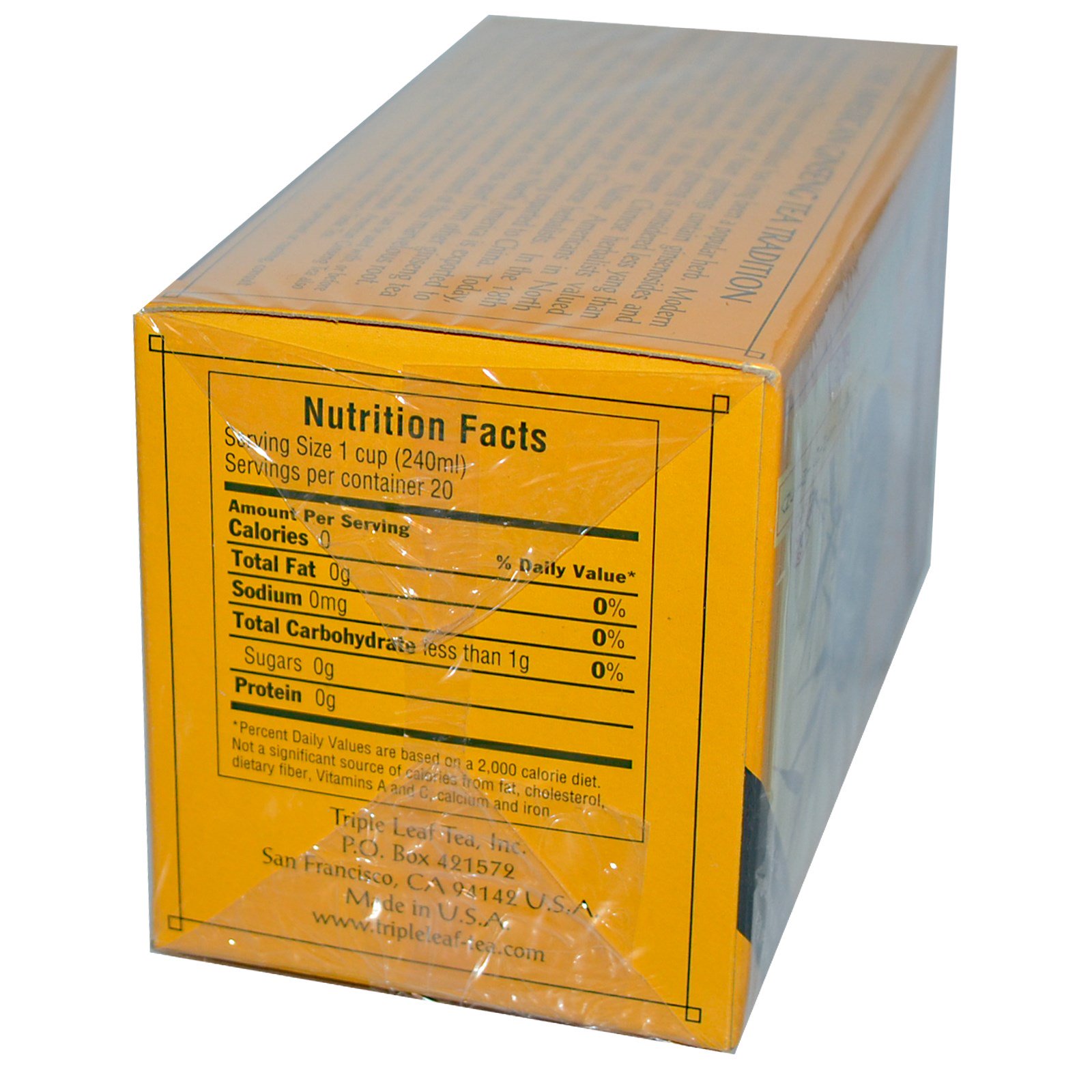 Triple Leaf Tea, Ginseng americano, sem cafeína, 20 sacos de chá, 1,4 oz (40 g) - Imagem 2