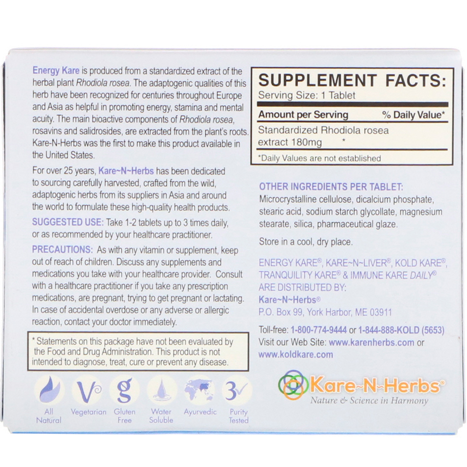 Kare n Herbs, Energy Kare, 40 Comprimidos - Imagem 2