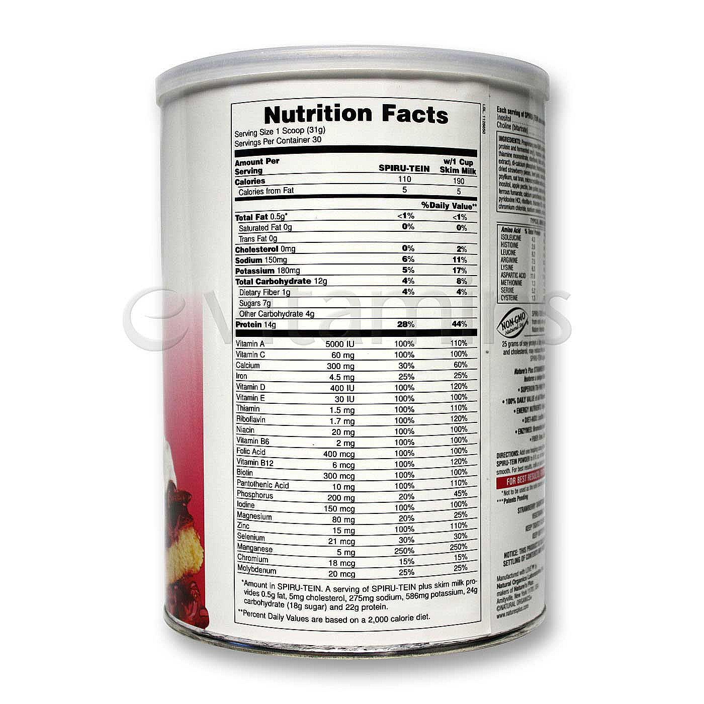 Nature's Plus Spiru-Tein Moranguinho 2 lbs,05 - Imagem 2