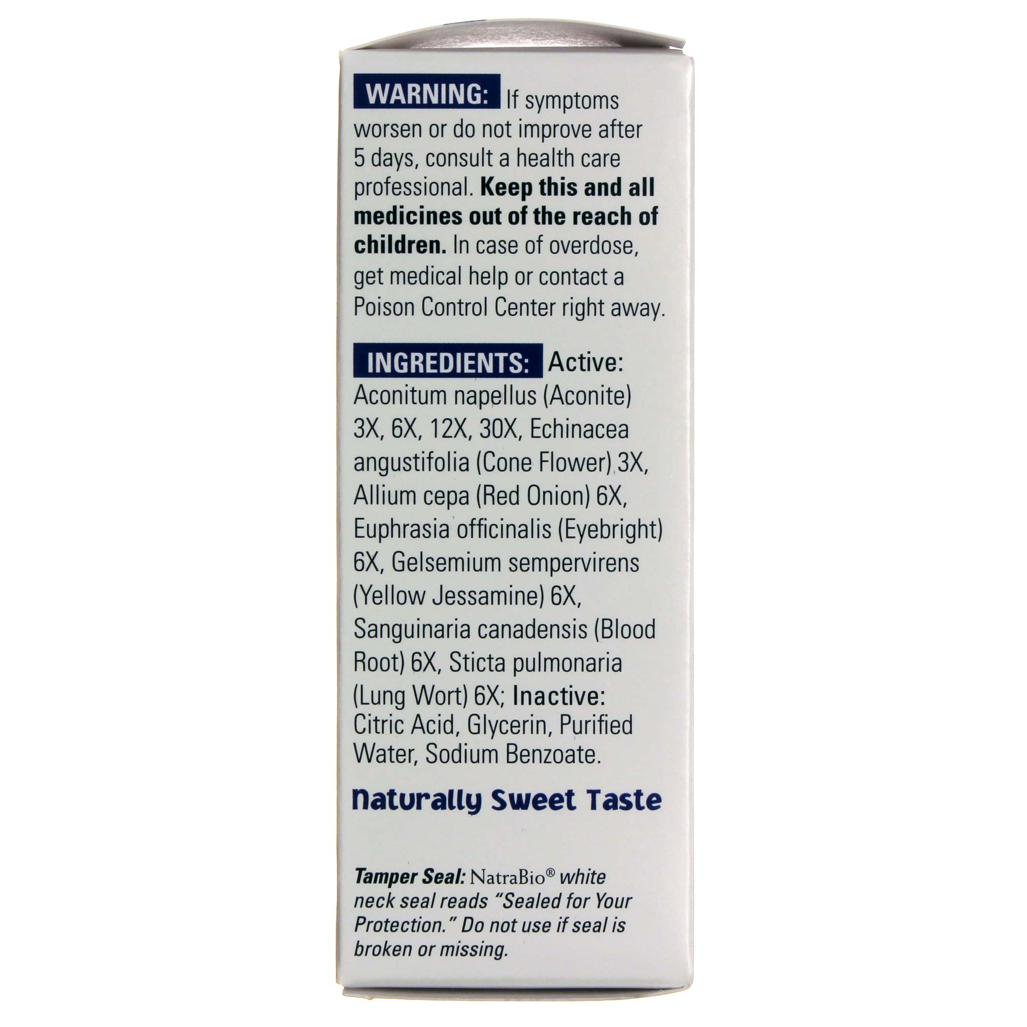 Natra-Bio Infantil Fria e Flu sem sabor 1 fl oz - Imagem 2