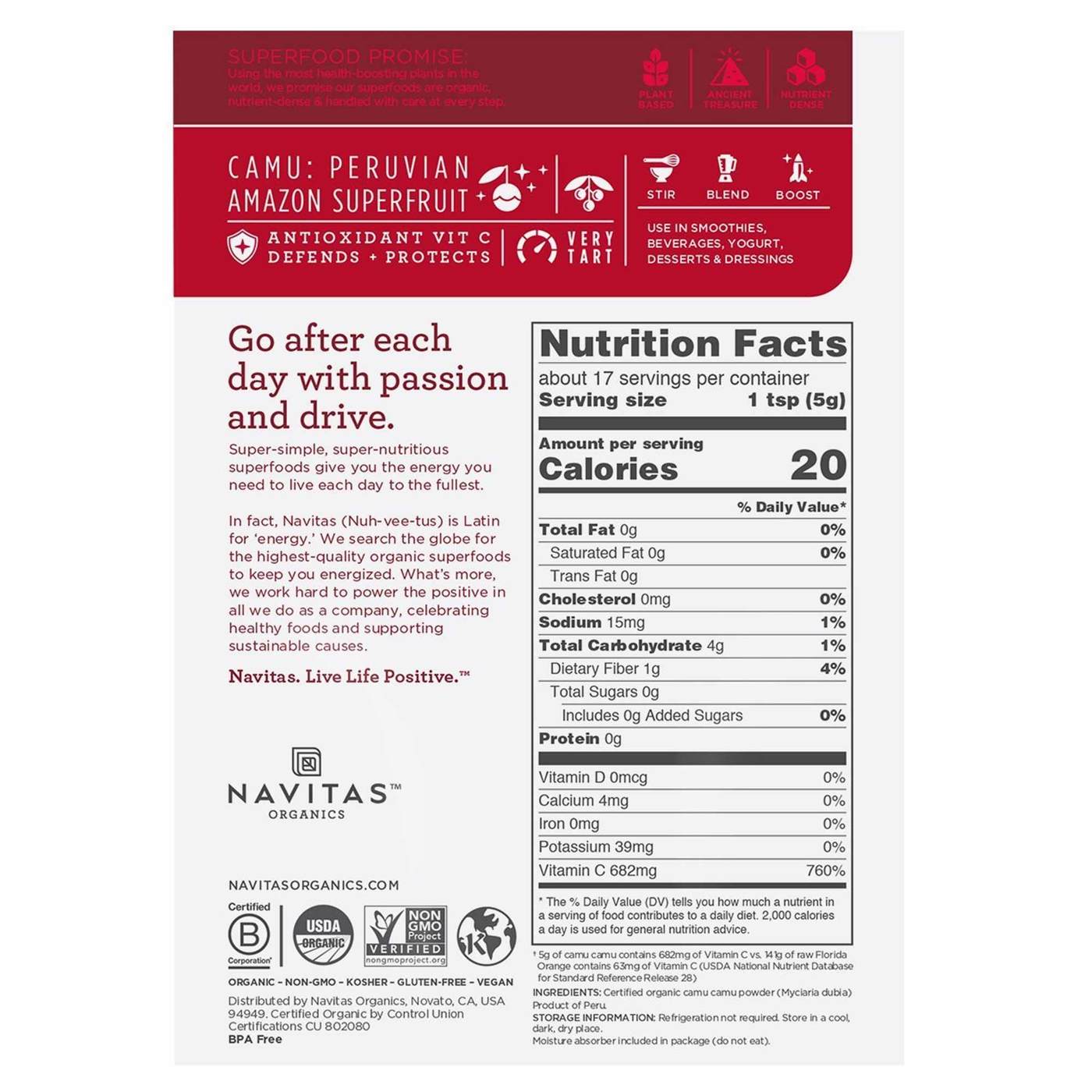 Navitas Naturals Camu Camu em pó 3 oz - Imagem 2