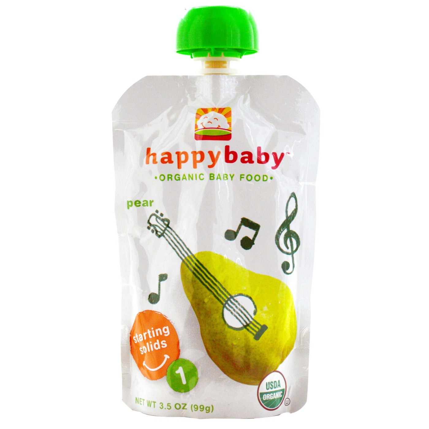 Happy Bebê Orgânico Bebê Food Fase 1 Começando Sólidos Pears 16-3,5 Bolsas oz