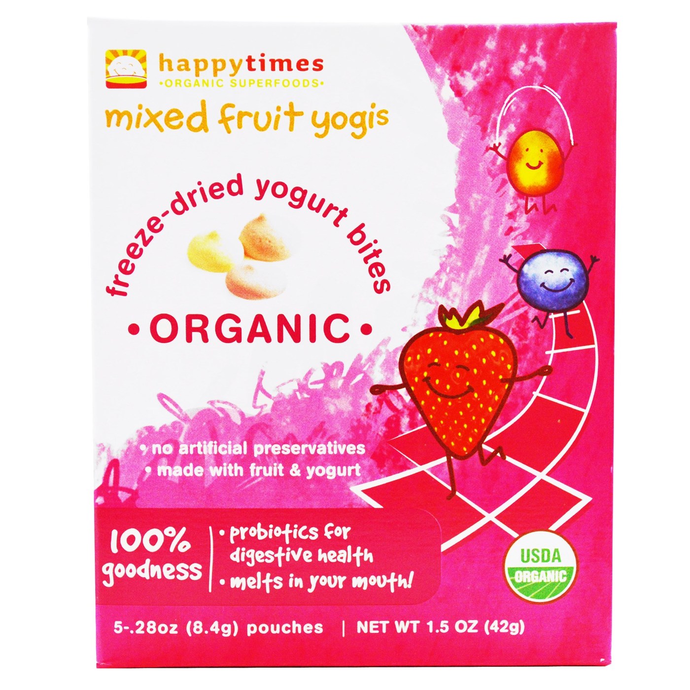Happy Bebê Fruta misturada Yogis fruta misturada 5-1,5 oz Bolsas