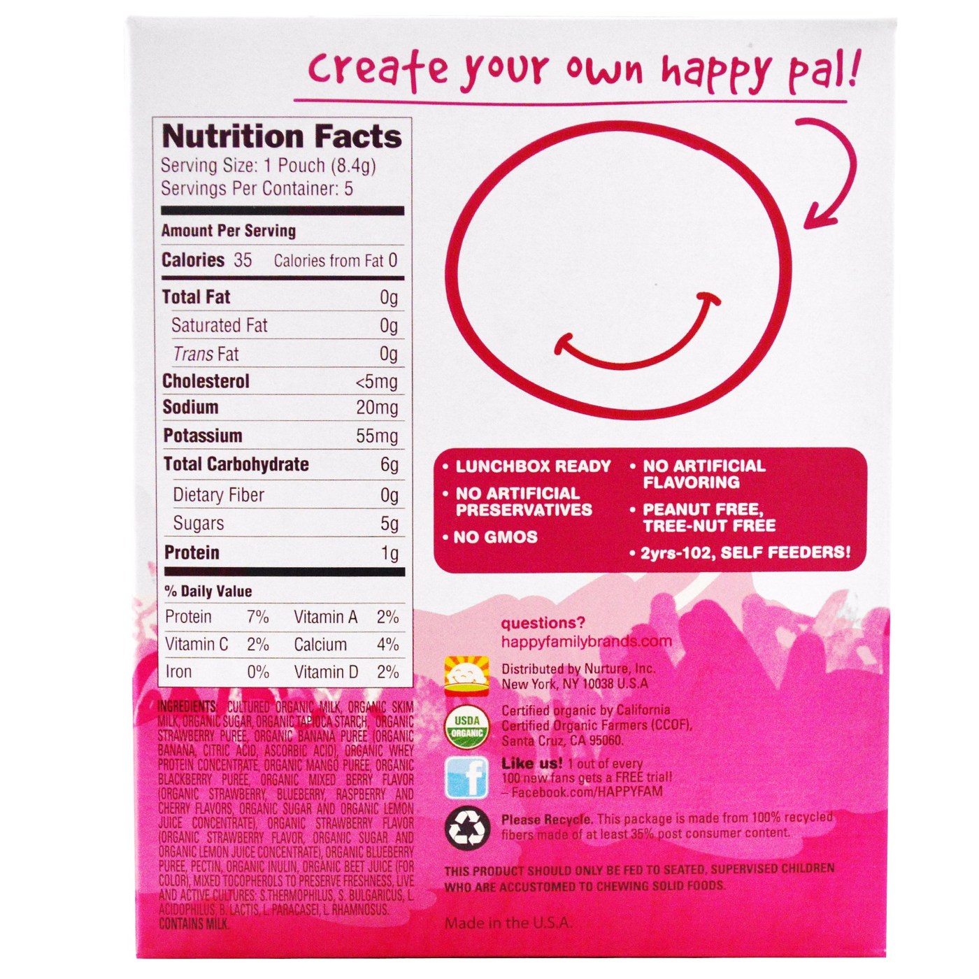 Happy Bebê Fruta misturada Yogis fruta misturada 5-1,5 oz Bolsas - Imagem 2