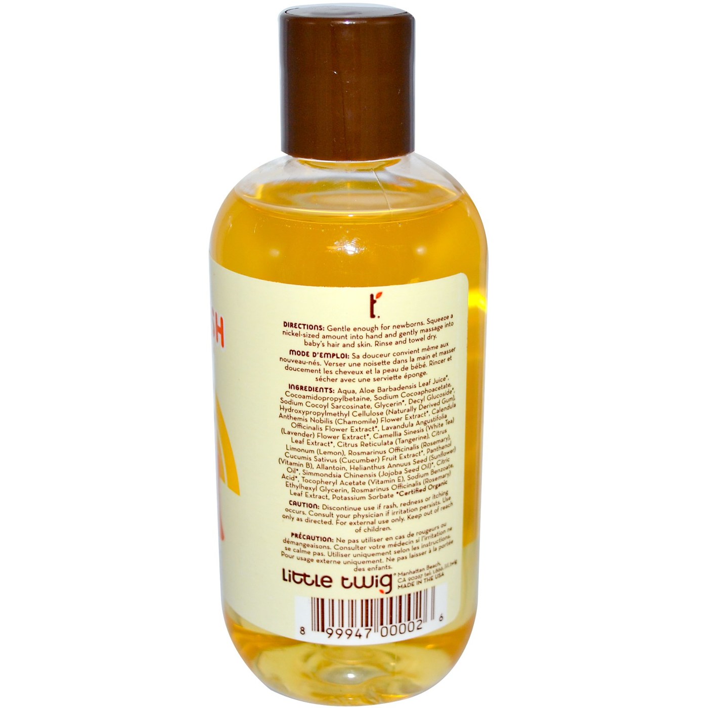 Little Twig Bebê Wash feliz Tangerine 8,5 fl oz - Imagem 2