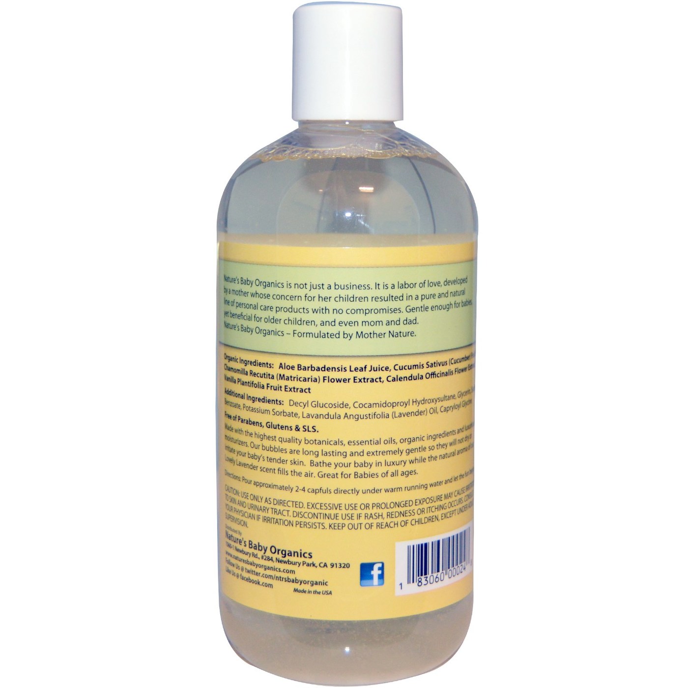 Nature's Bebê Orgânicos Bubble Bath Adorável Lavender 12 fl oz - Imagem 2