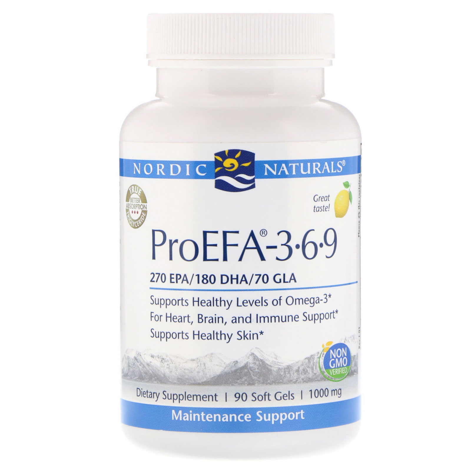Nordic Naturals, ProEFA - 3-6-9, 1000mg, 90 cápsulas