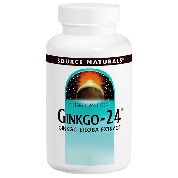 Source Naturals, Ginkgo-24, 40 mg, 120 Comprimidos