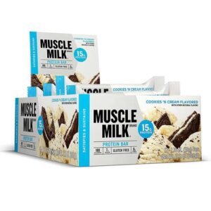 CytoSport Muscle Milk Proteína Blue Series Barras, Cookies & Creams - 12 Barras