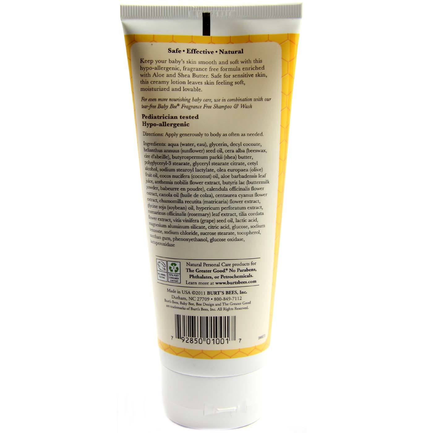 Burt's Bees Abelha do bebê Nutritivo Loção Fragrance Livre 6 oz - Imagem 2