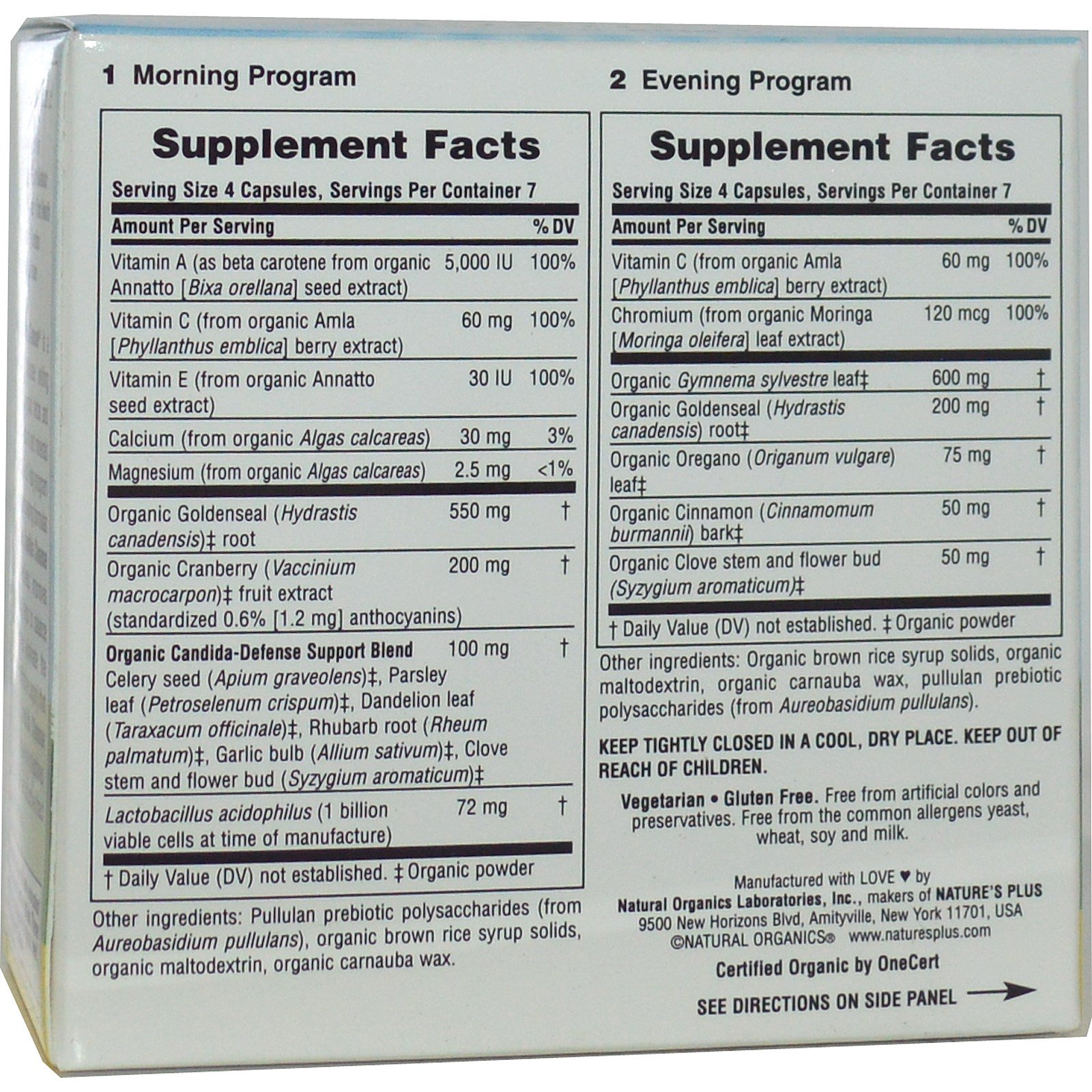 Nature's Plus, Combate à Cândida, Programa de 7 Dias, 2 Frascos, 28 Cápsulas Cada - Imagem 2