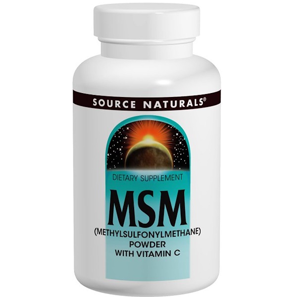 Source Naturals, MSM (Metilsulfonilmetano) em pó, com Vitamina C, 8 oz (227 g)