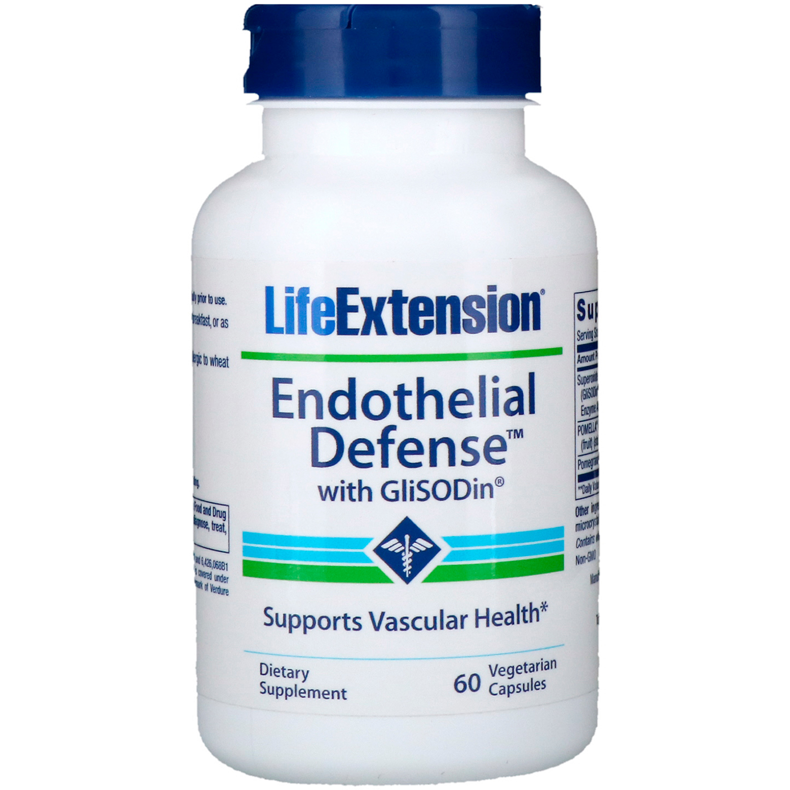Life Extension, Defesa com GliSODin endotelial, 60 Cápsulas Vegetais
