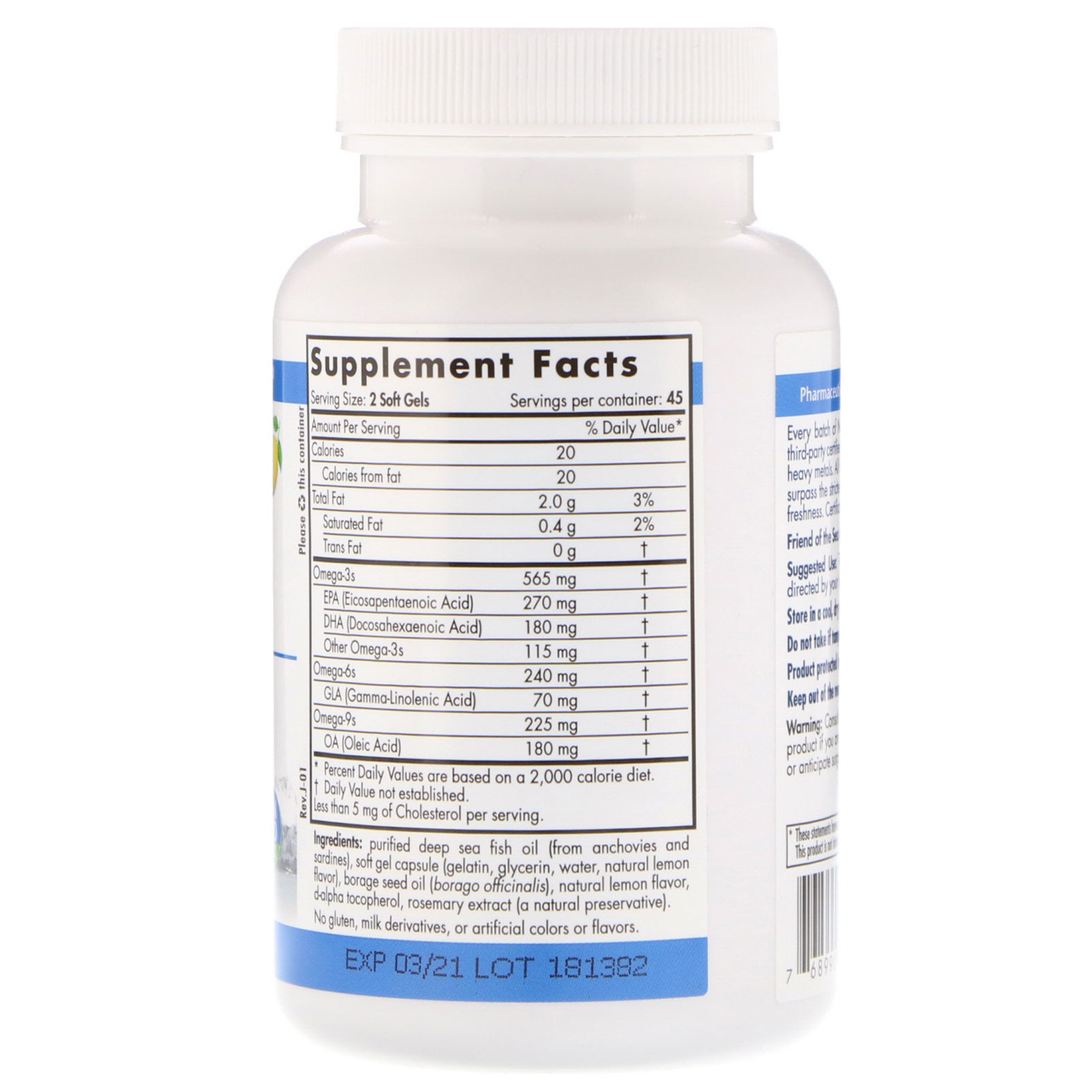 Nordic Naturals, ProEFA - 3-6-9, 1000mg, 90 cápsulas - Imagem 2