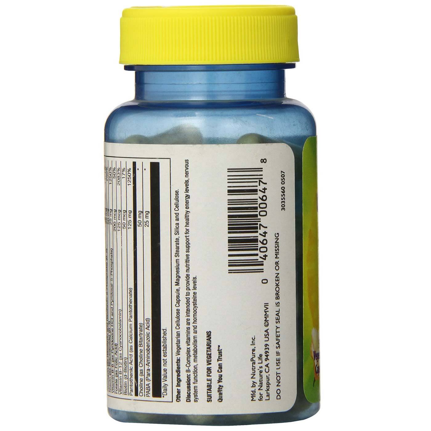 Nature's Life B Complexo EEstressee com C 50 Cápsulas Vegetarianas - Imagem 3