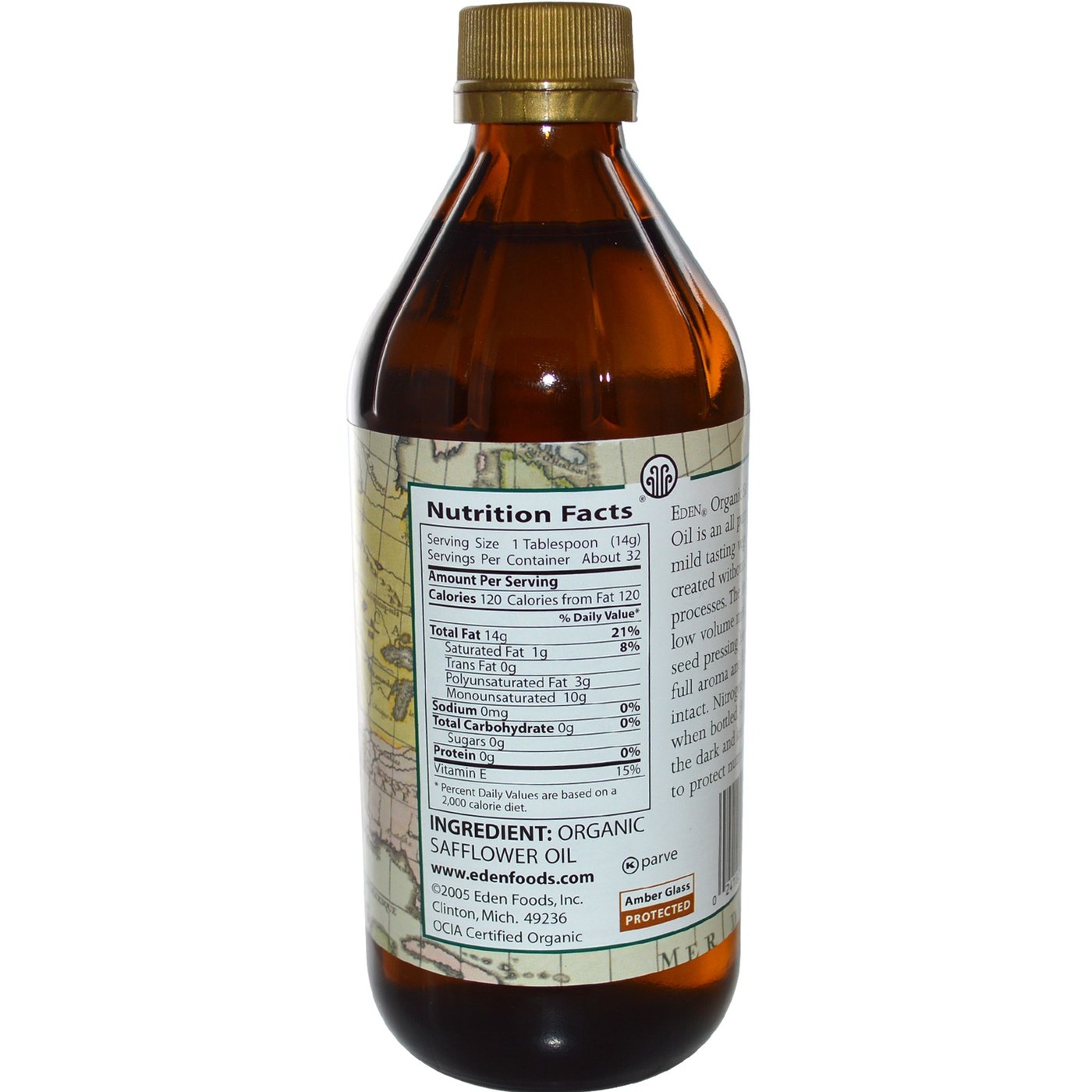 Eden Foods Cártamo Orgânica Oil 16 fl oz - Imagem 2