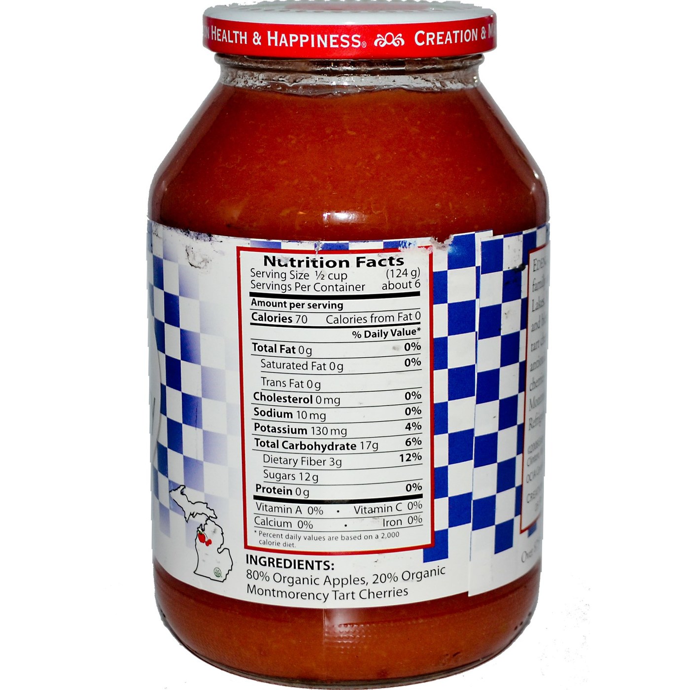 Eden Foods Orgânico Cereja Molho de Maçã 25 fl oz - Imagem 2