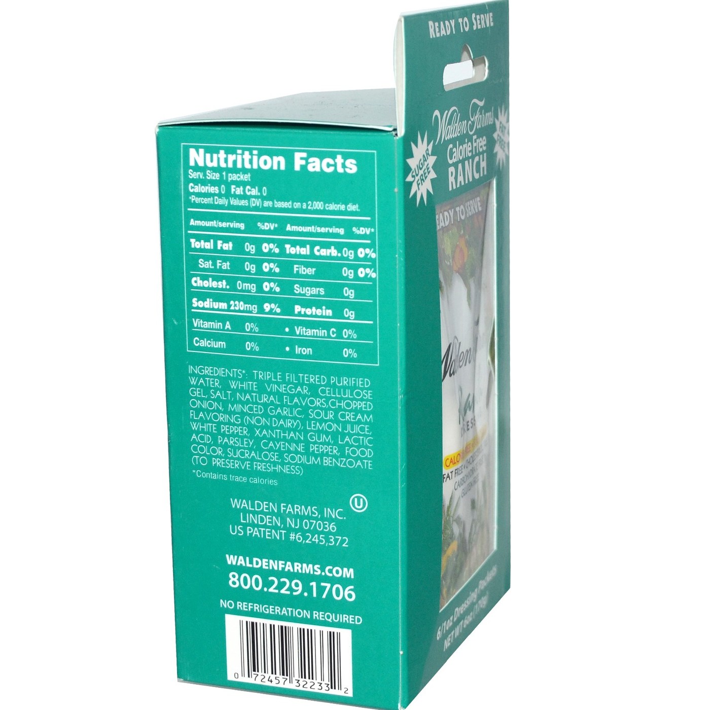 Walden Farms Pacotes Ranch Dressing 6 Pacotes - Imagem 2