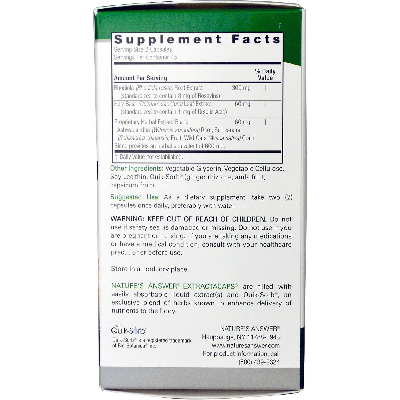 Nature's Answer Adrenal Stess Fora Líquido 90 - Imagem 2