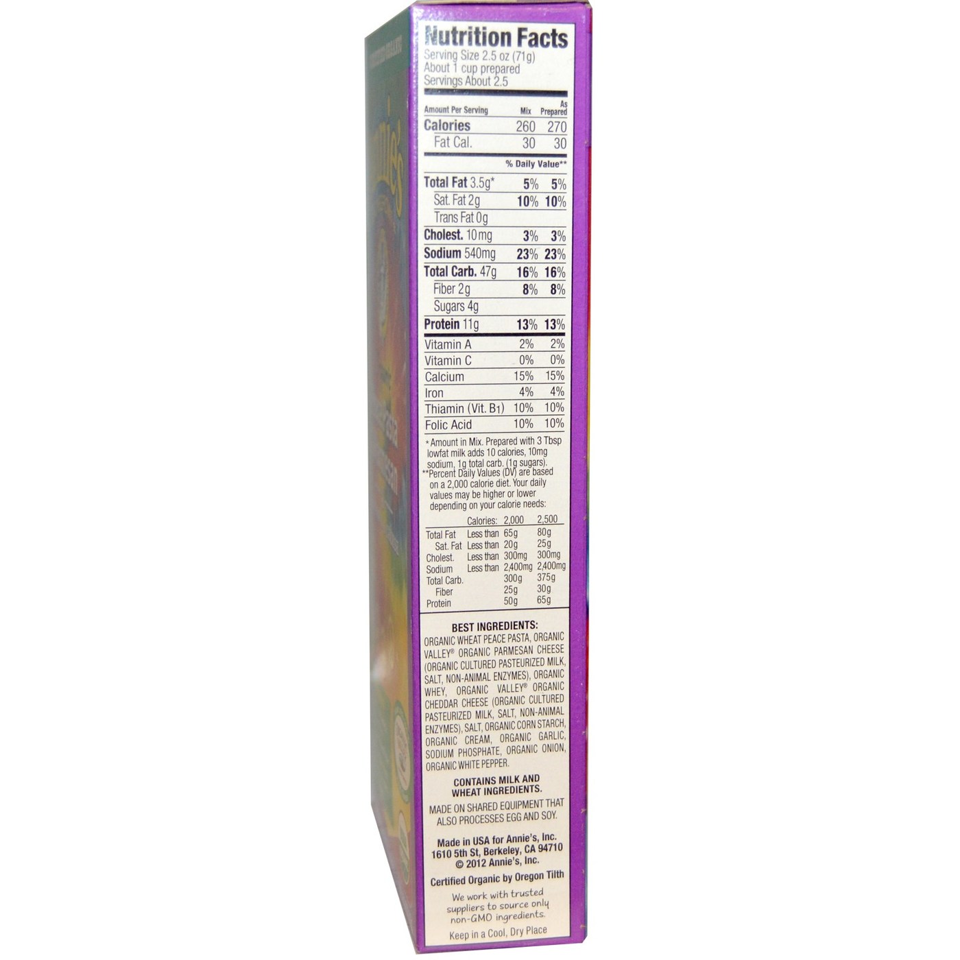 Annies Homegrown Paz Orgânico Pasta e parmesão 6 oz - Imagem 2