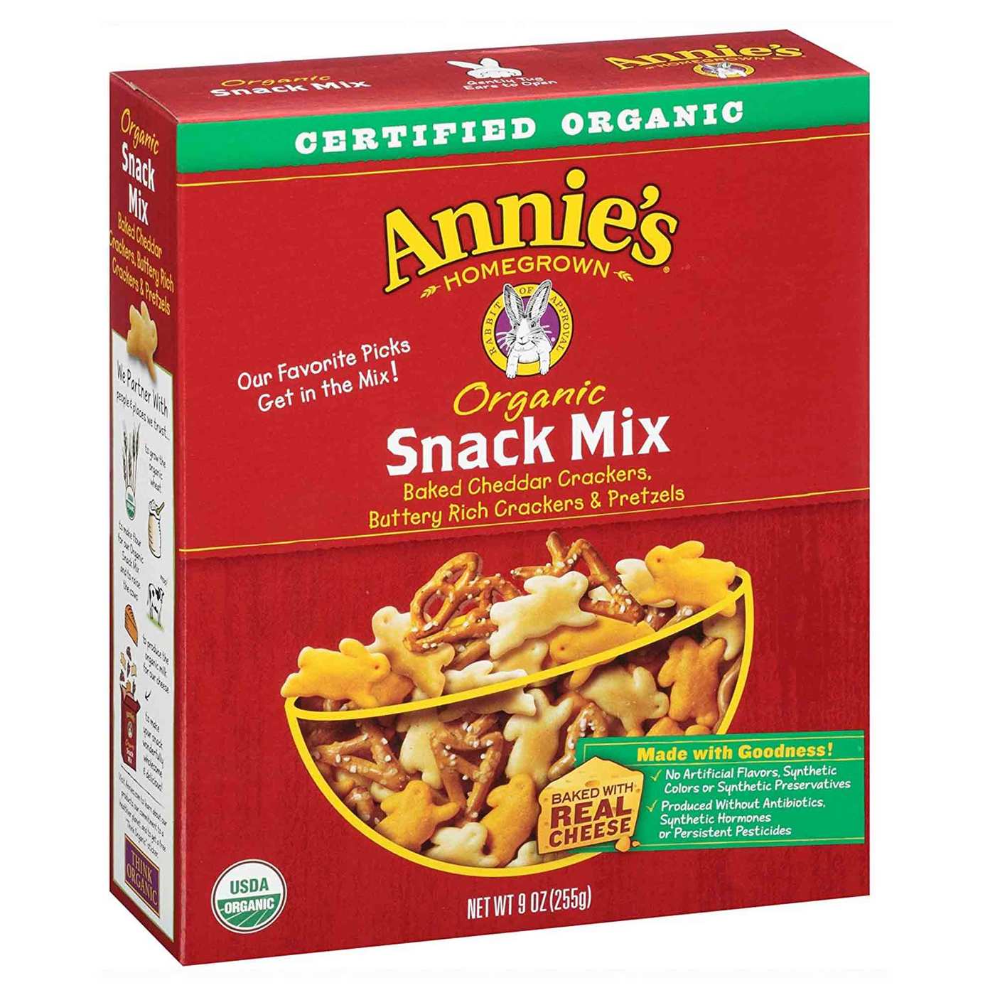 Annies Homegrown Snack Orgânica Mix Bunnies de original 1 - 9 oz Box - Imagem 2