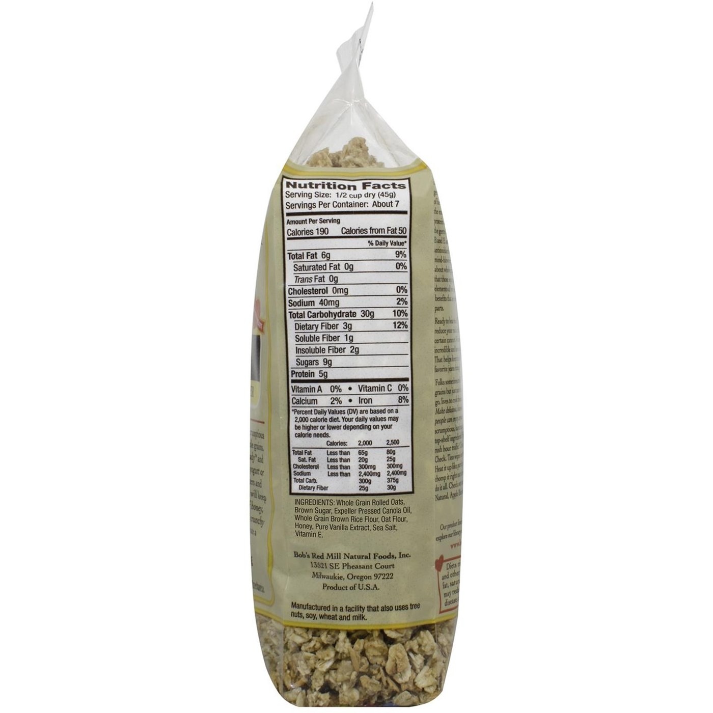 Bobs Red Mill Mel Aveia Granola Mel Aveia 4 - 12 onças Bags - Imagem 2